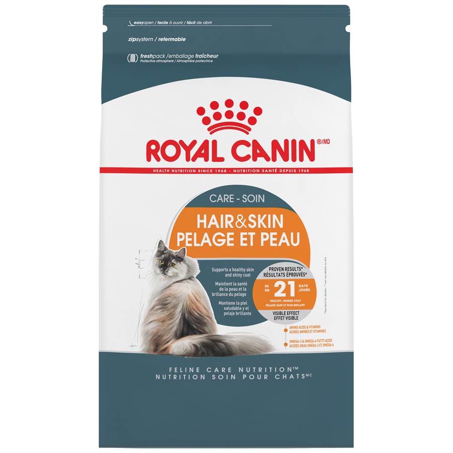 slide 1 of 9, Royal Canin Feline Care Nutrition Hair & Skin Care Adult Dry Cat Food, 3.5 lb