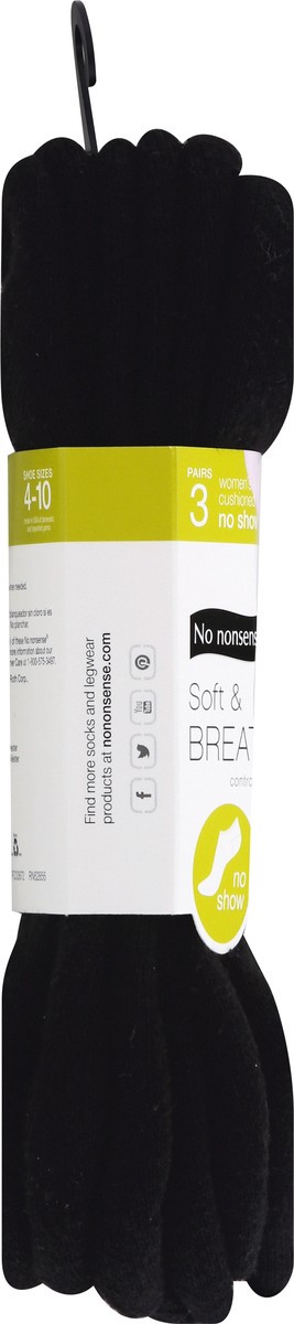 slide 3 of 10, No Nonsense Soft & Breathable Women's Cushioned No Show 4-10 Socks 3 ea, 3 ct