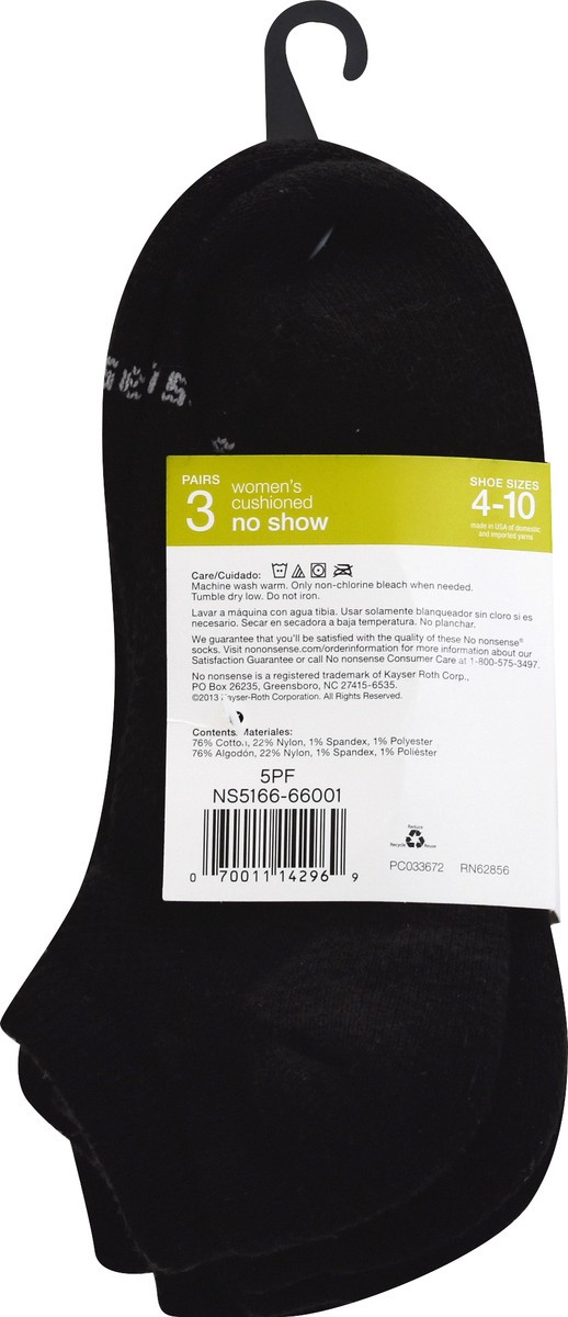 slide 8 of 10, No Nonsense Soft & Breathable Women's Cushioned No Show 4-10 Socks 3 ea, 3 ct