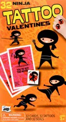 Mello Smello Valentine Cards Cartoon Ninja Tattoo Kit
