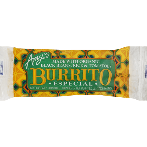 slide 2 of 2, Amy's Organic Especial Burrito, 6 oz