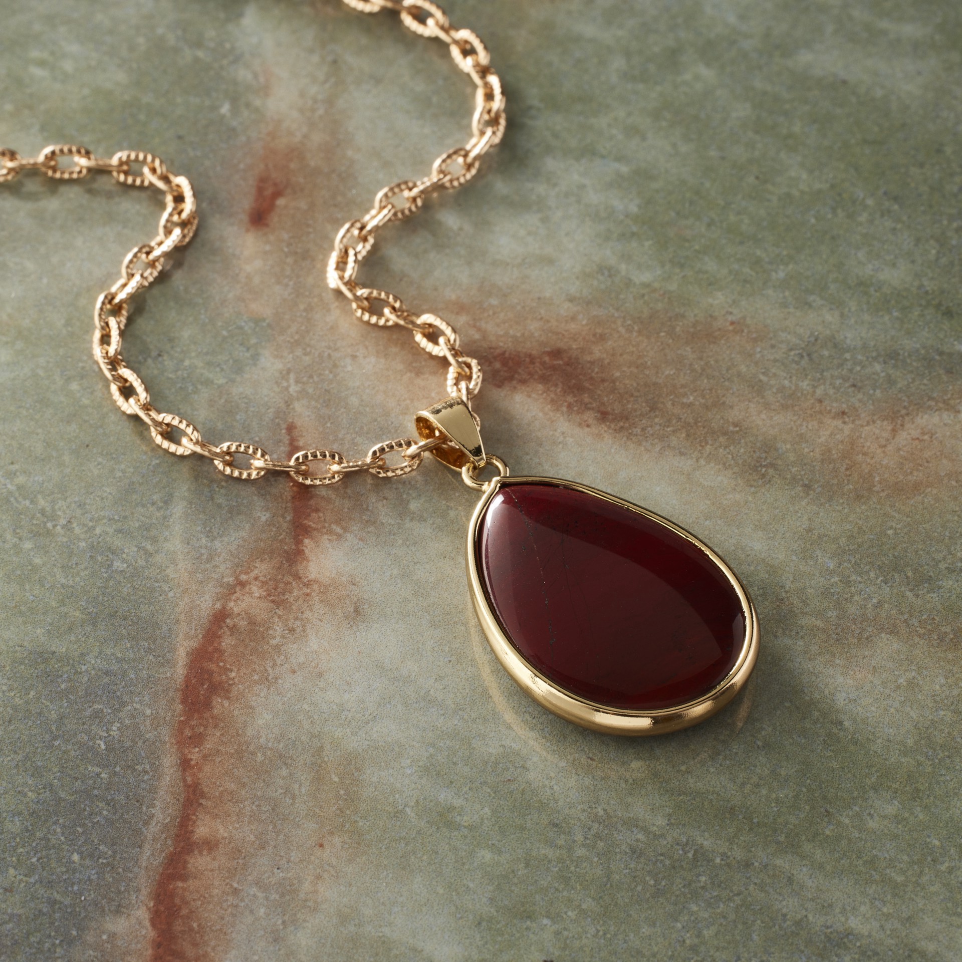 slide 2 of 3, Red Brecciated Jasper Teardrop Pendant By Bead Landing, 30mm x 21mm
