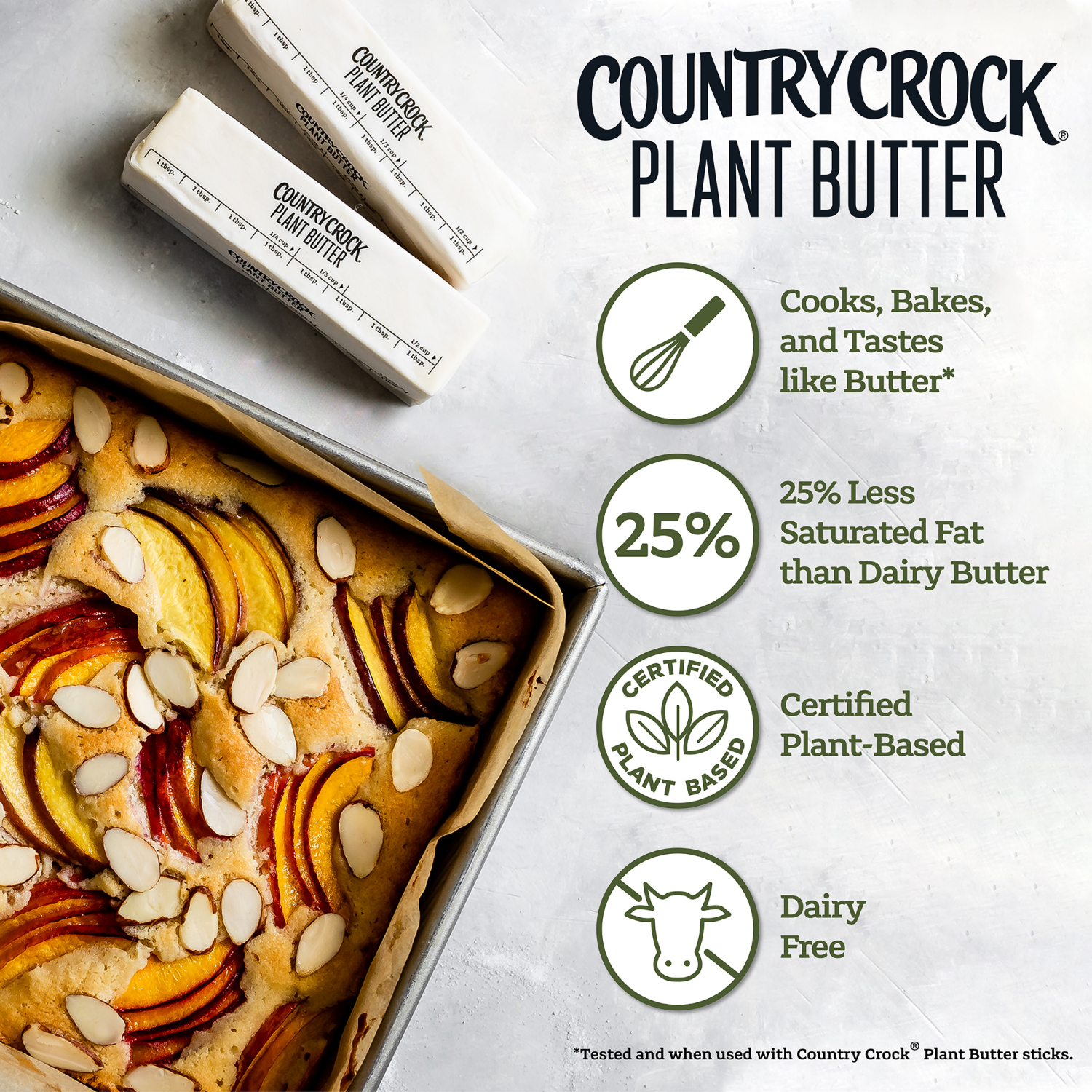 slide 2 of 5, Country Crock Dairy Free Vegan Plant Butter with Olive Oil Sticks 16 oz, 4 ct