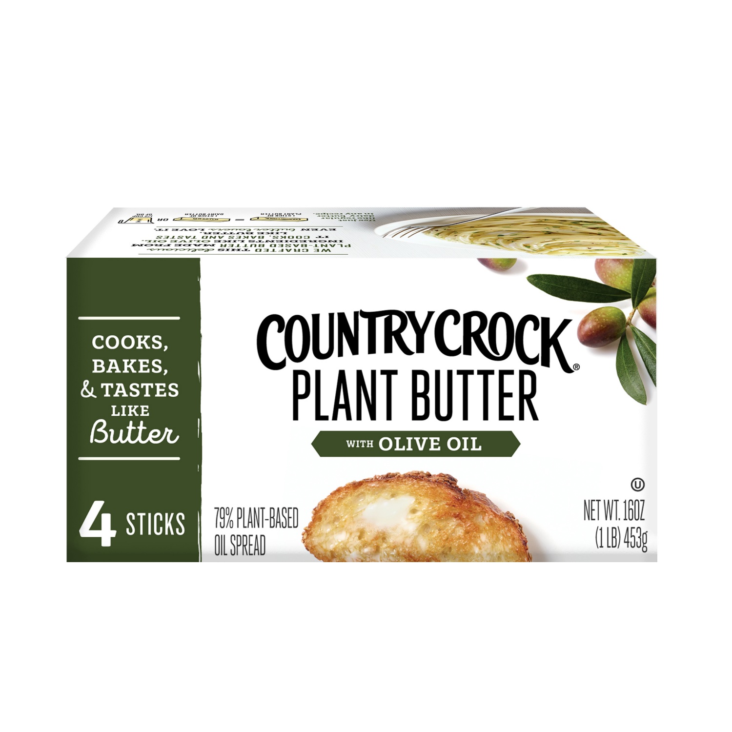 slide 5 of 5, Country Crock Dairy Free Vegan Plant Butter with Olive Oil Sticks 16 oz, 4 ct
