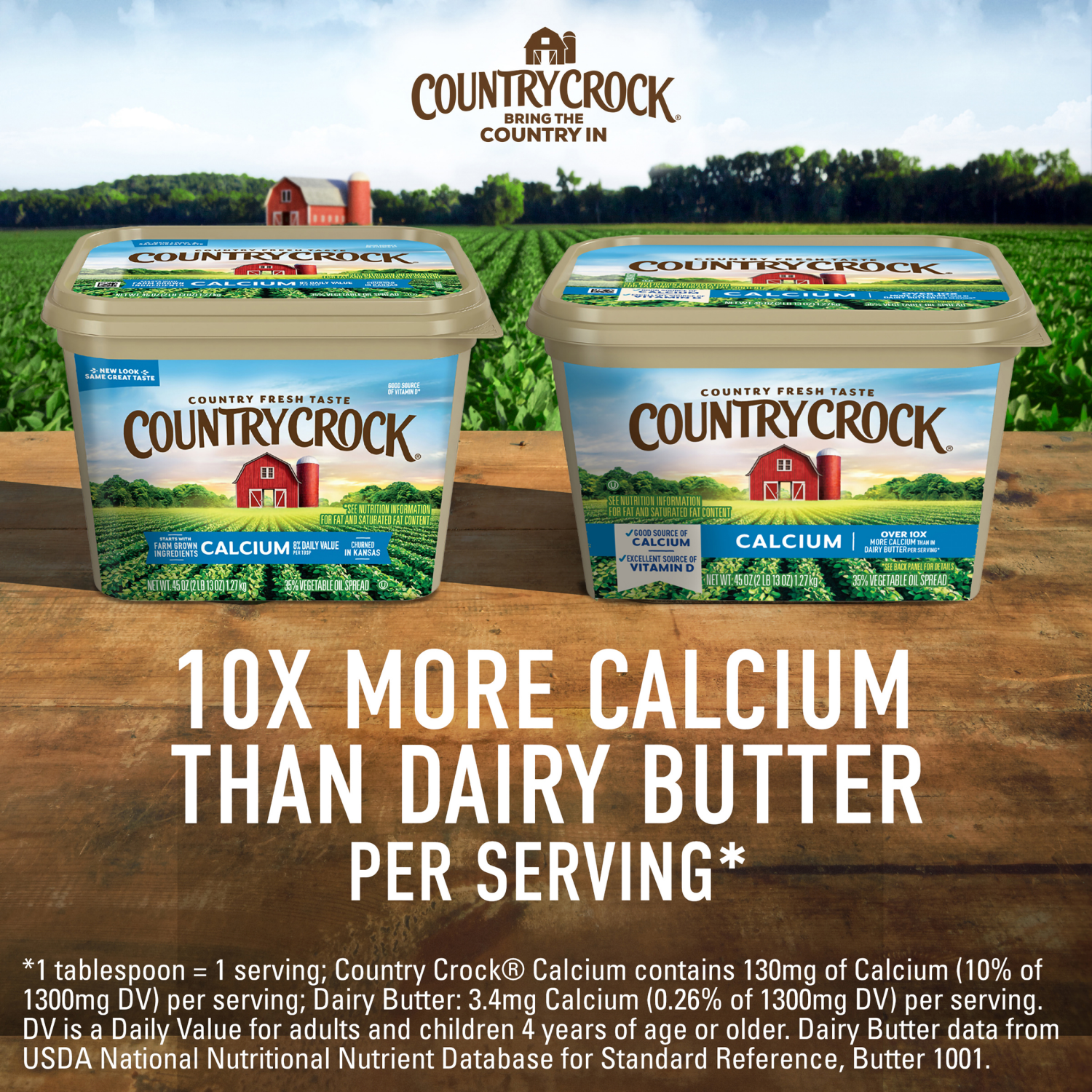 slide 2 of 5, Country Crock Calcium Buttery Spread Tub 45 oz, 45 oz