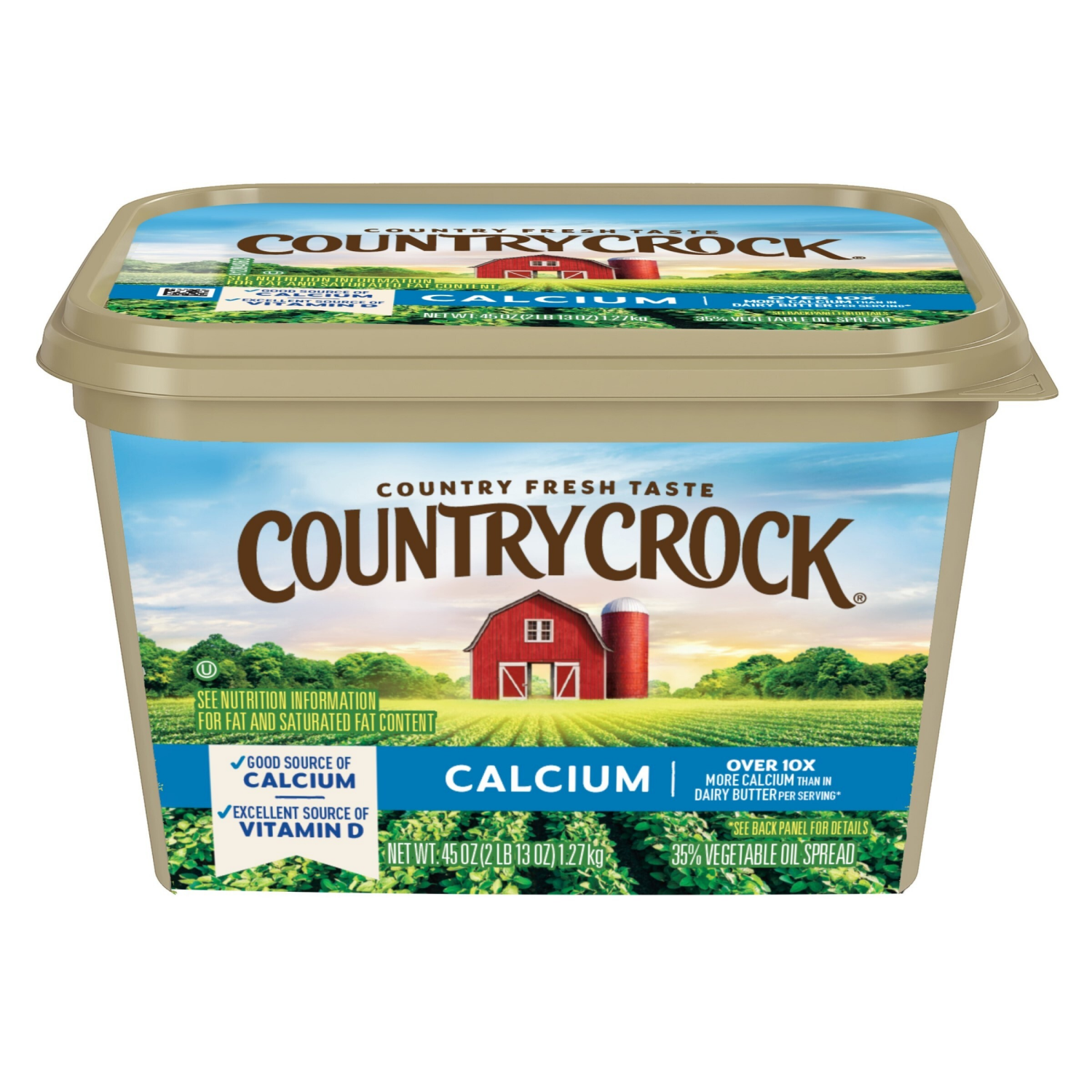 slide 1 of 5, Country Crock Calcium Buttery Spread Tub 45 oz, 45 oz