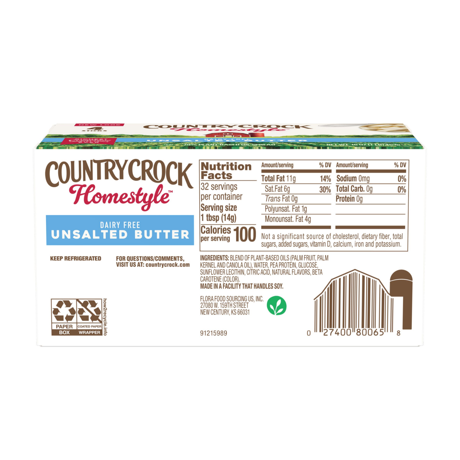 slide 2 of 2, Country Crock Homestyle Dairy Free Butter Unsalted Sticks, 16 oz, 4-pack, 4 ct