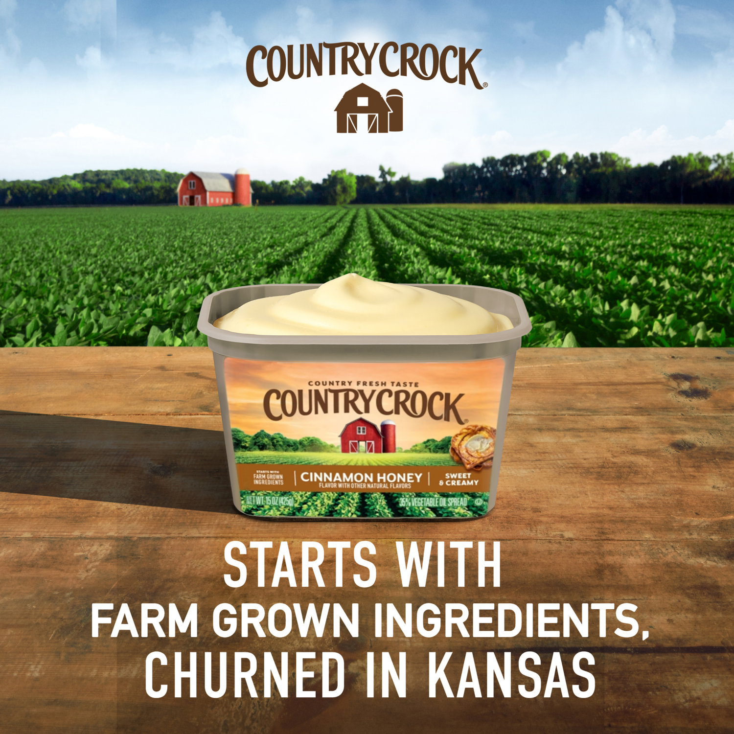 slide 2 of 5, Country Crock 35% Cinnamon Honey Vegetable Oil Spread 15 oz, 15 oz