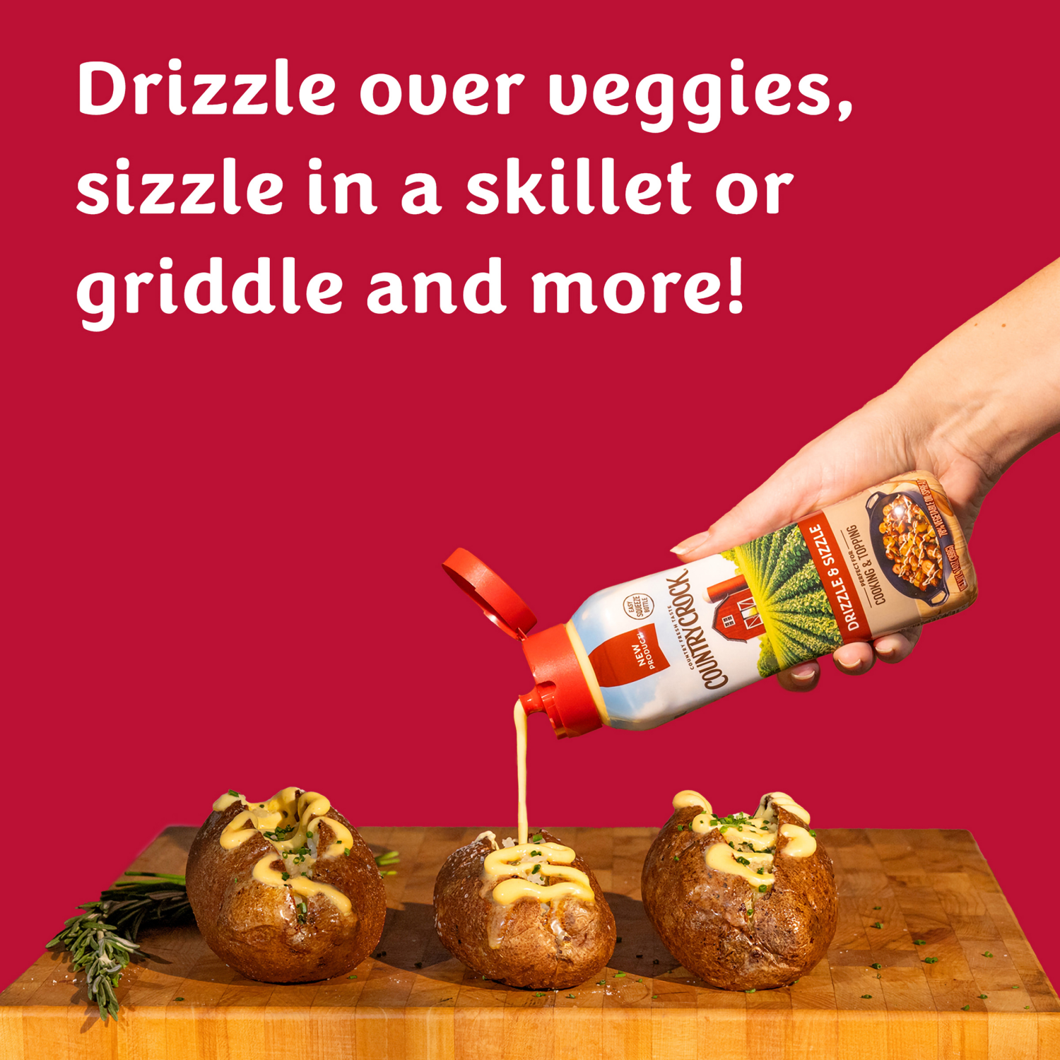 slide 5 of 7, Country Crock Drizzle & Sizzle Vegetable Oil Spread 14 oz, 14 oz