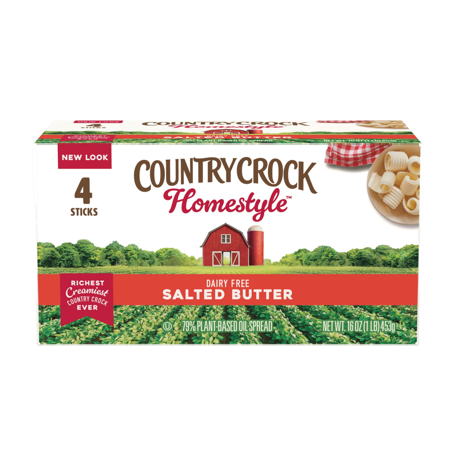 slide 1 of 2, Country Crock Homestyle Dairy Free Butter Salted Sticks, 16 oz, 4-pack, 4 ct