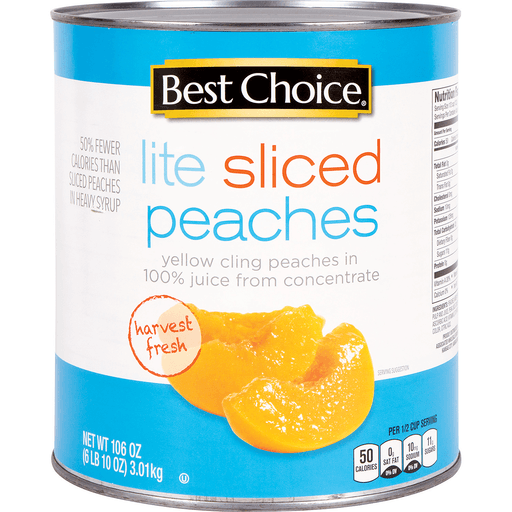 slide 1 of 1, Best Choice Lite Sliced Peach, 106 oz