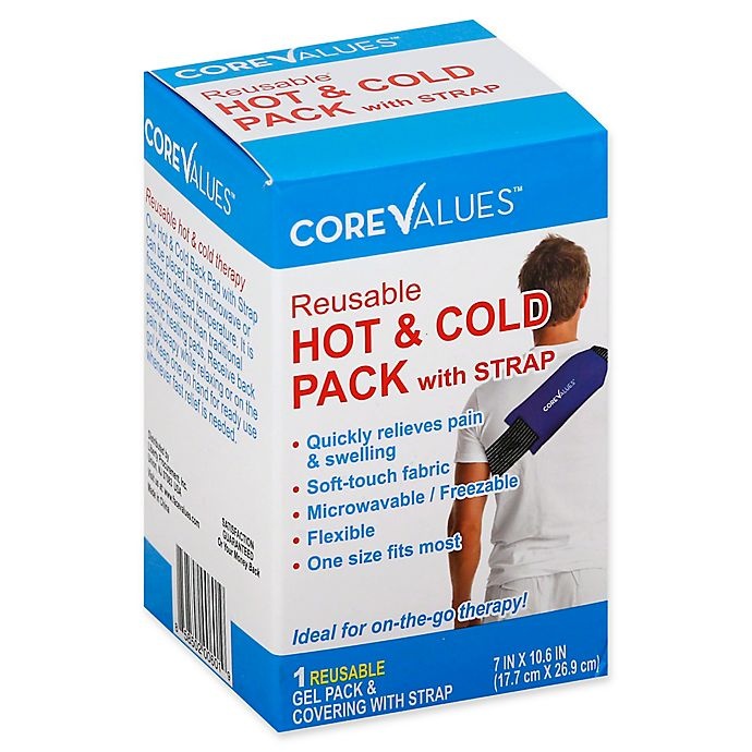 slide 1 of 1, Core Values Reusable Hot & Cold Therapy Pack with Strap, 1 ct