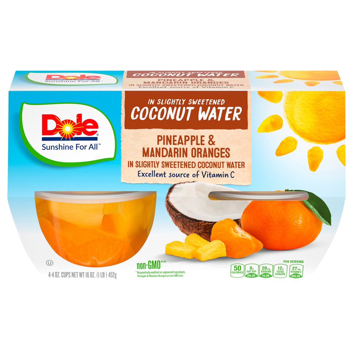 slide 9 of 11, Dole Pineapple Mandarin Orange, 4 ct