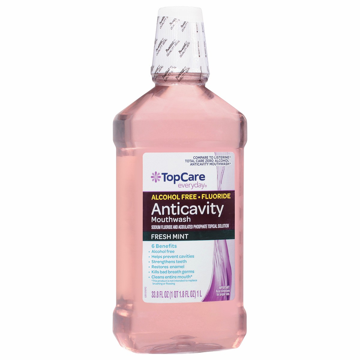 slide 2 of 16, TopCare Everyday Anticavity Fresh Mint Mouthwash 33.8 fl oz, 33.8 fl oz