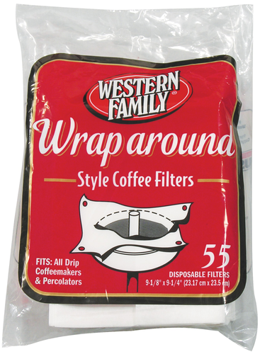 slide 1 of 1, Western Family Wraparound Coffee Filters, 55 ct