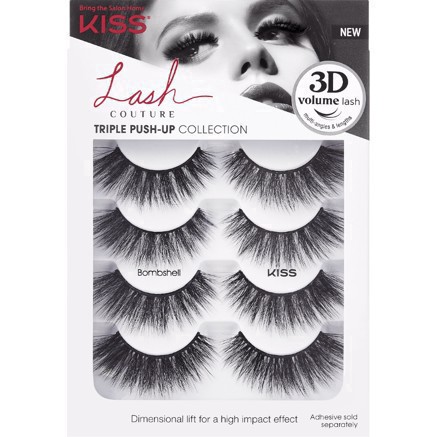 slide 32 of 70, Kiss New York KISS Lash Couture Triple Push-Up Fake Eyelashes - Bombshell - 4 Pairs, 1 ct