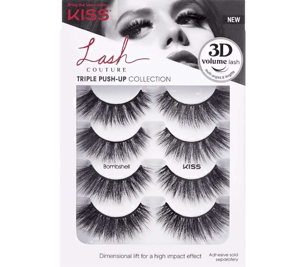 slide 64 of 70, Kiss New York KISS Lash Couture Triple Push-Up Fake Eyelashes - Bombshell - 4 Pairs, 1 ct