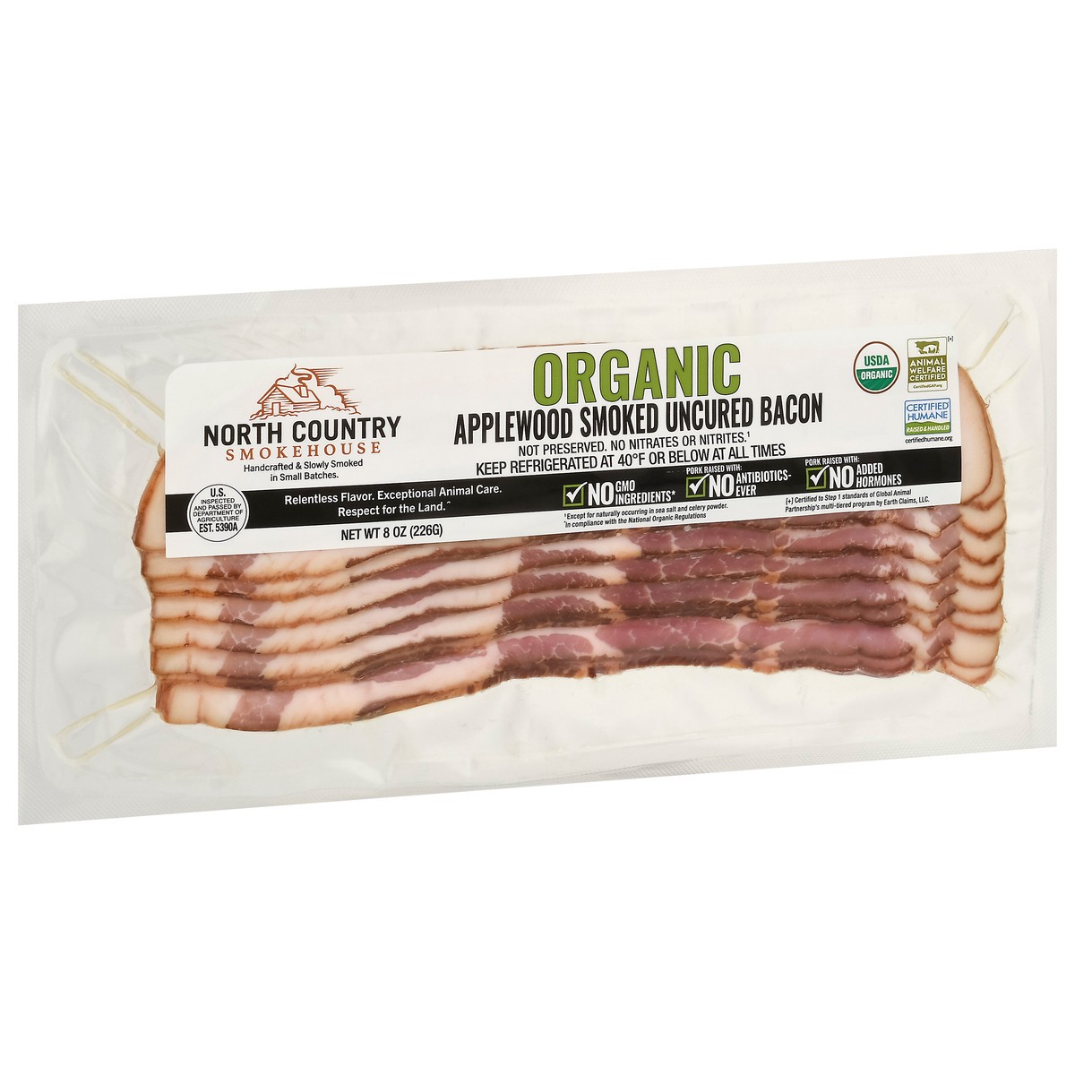slide 6 of 13, North Country Smokehouse Organic Uncured Applewood Smoked Bacon 8 oz, 8 oz