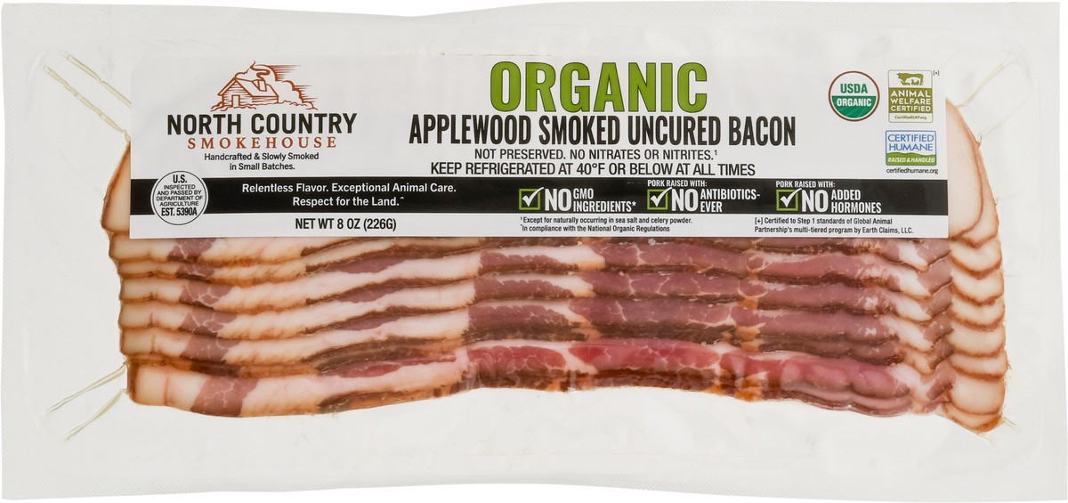 slide 12 of 13, North Country Smokehouse Organic Uncured Applewood Smoked Bacon 8 oz, 8 oz