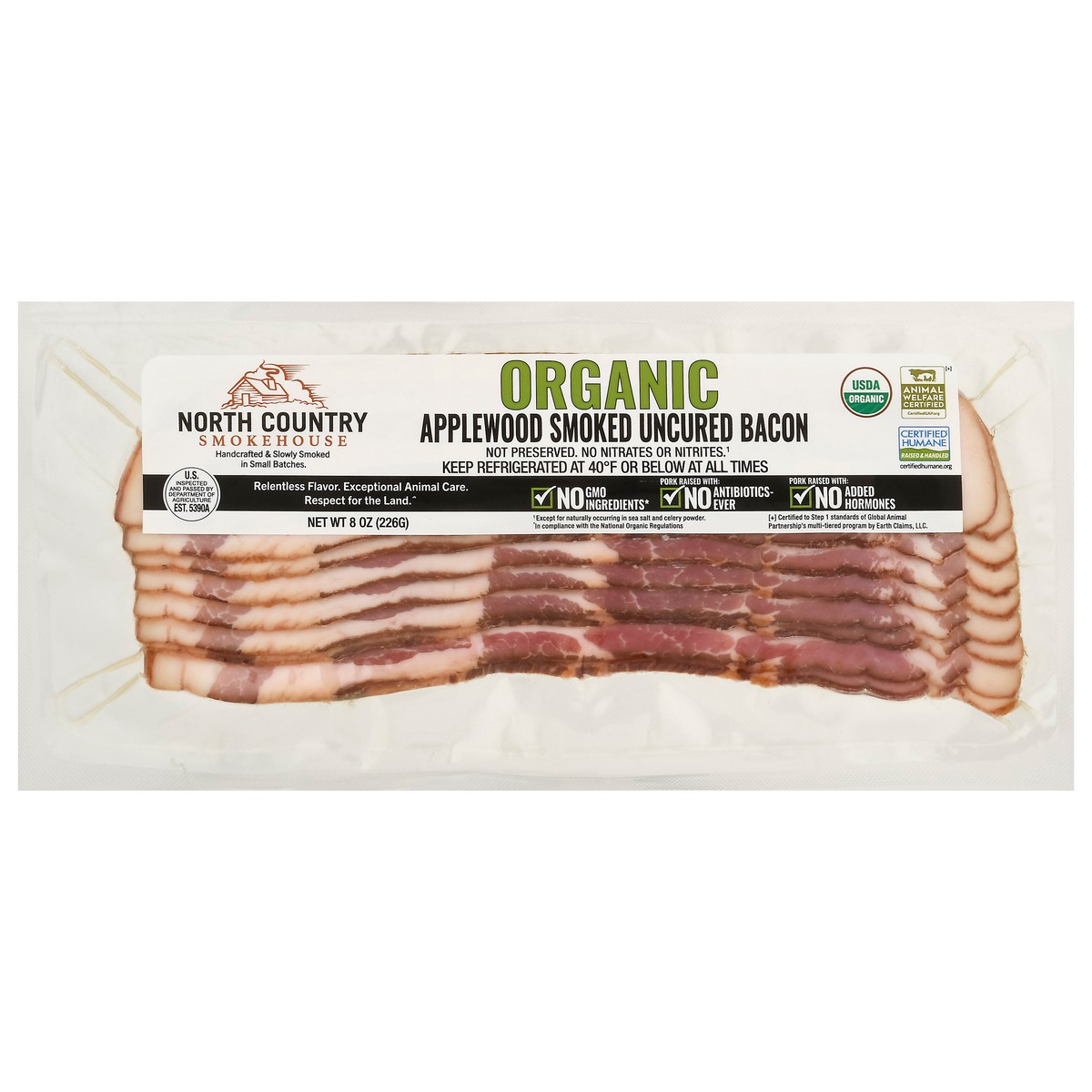slide 8 of 13, North Country Smokehouse Organic Uncured Applewood Smoked Bacon 8 oz, 8 oz