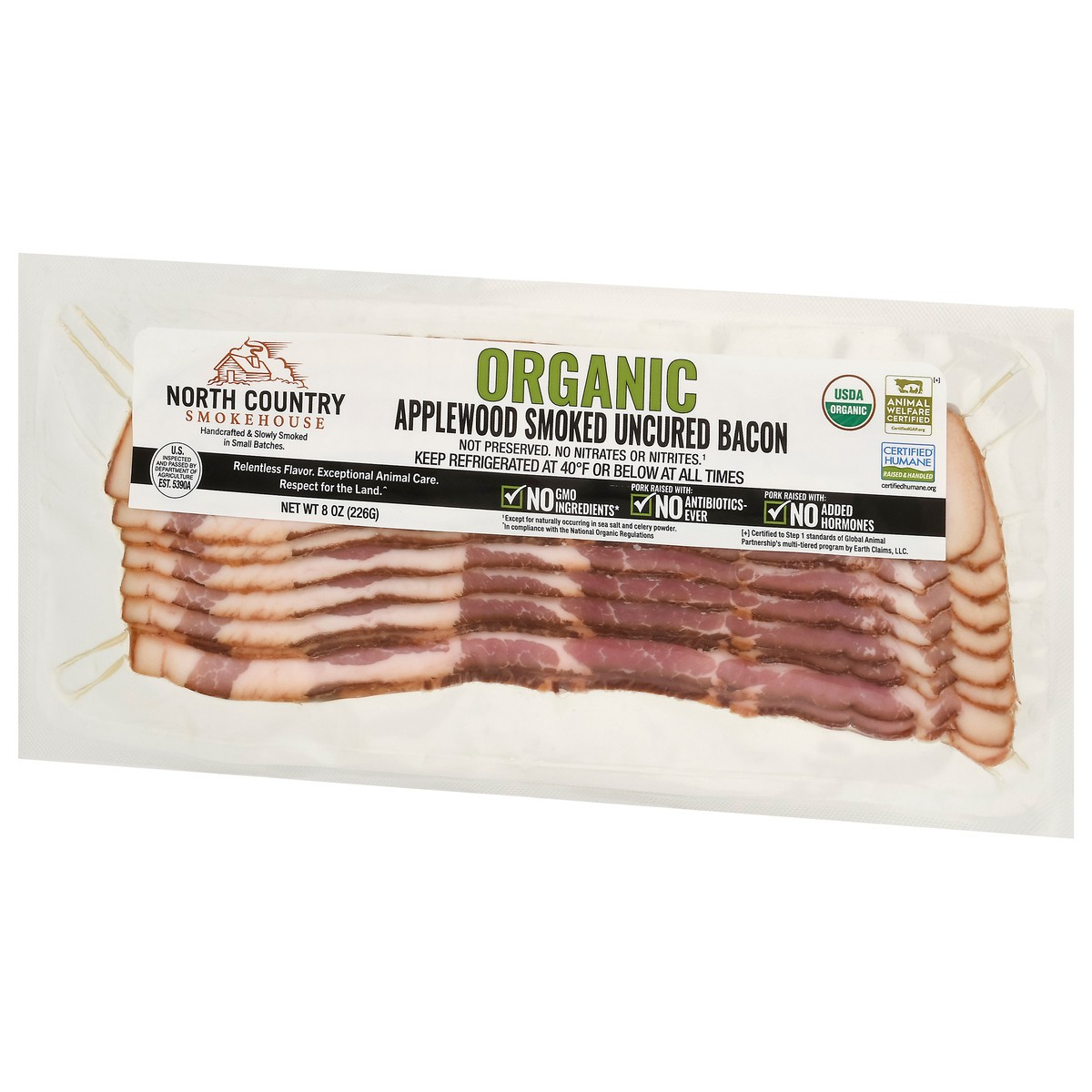 slide 11 of 13, North Country Smokehouse Organic Uncured Applewood Smoked Bacon 8 oz, 8 oz