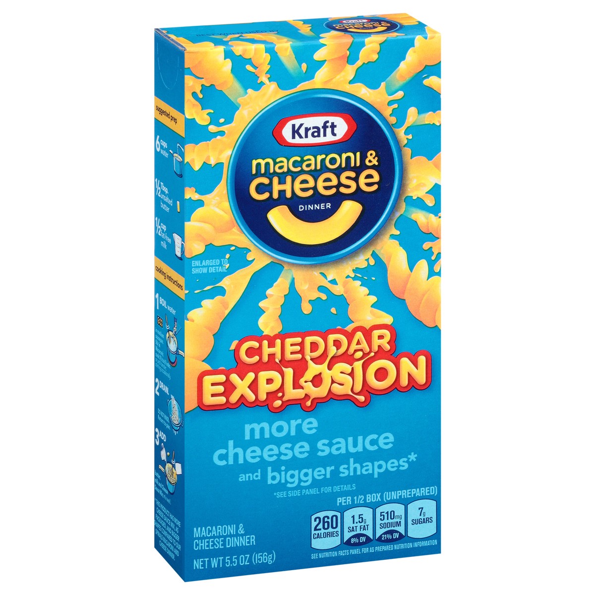 slide 2 of 14, Kraft Cheddar Explosion Macaroni & Cheese Dinner 5.5 oz. Box, 5.5 oz