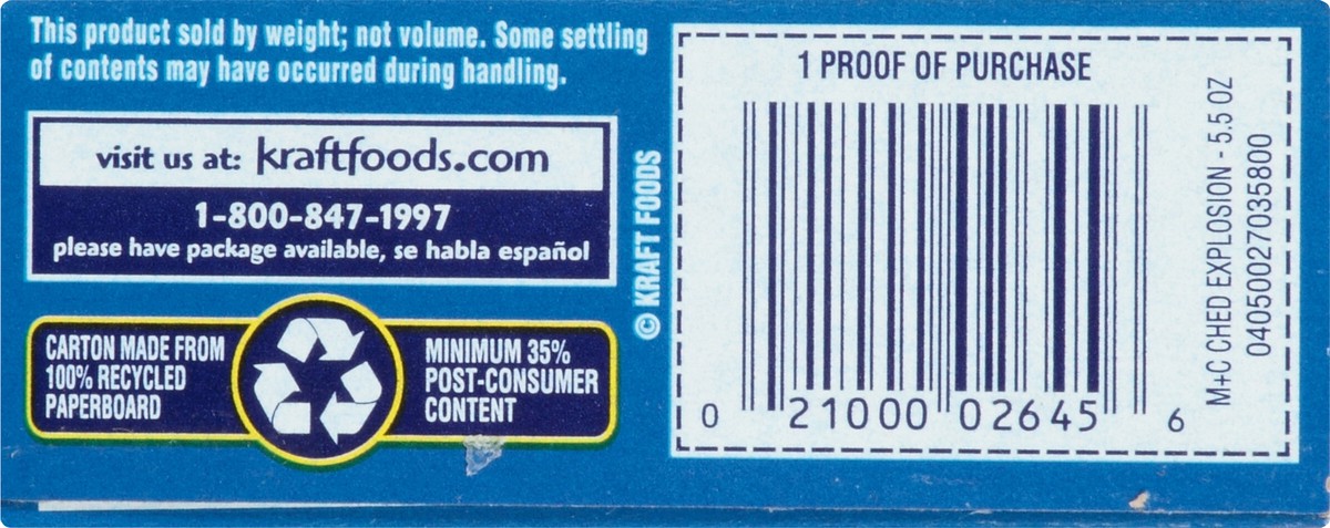 slide 14 of 14, Kraft Cheddar Explosion Macaroni & Cheese Dinner 5.5 oz. Box, 5.5 oz