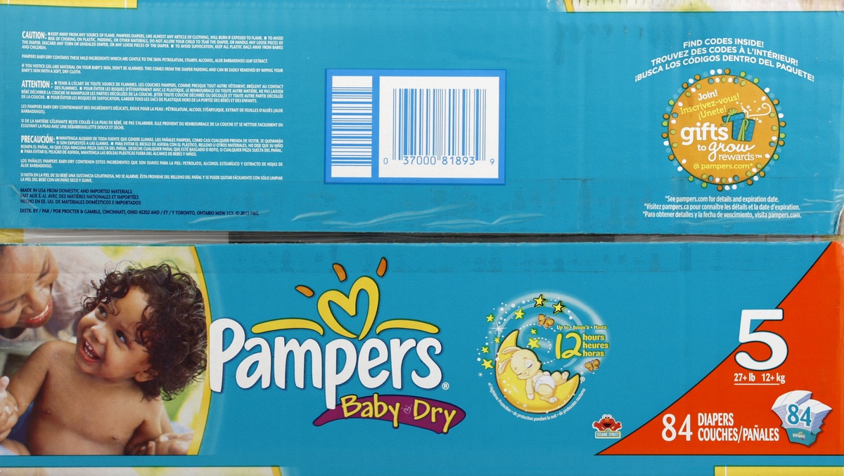 slide 2 of 7, Pampers Diapers , 84 ct
