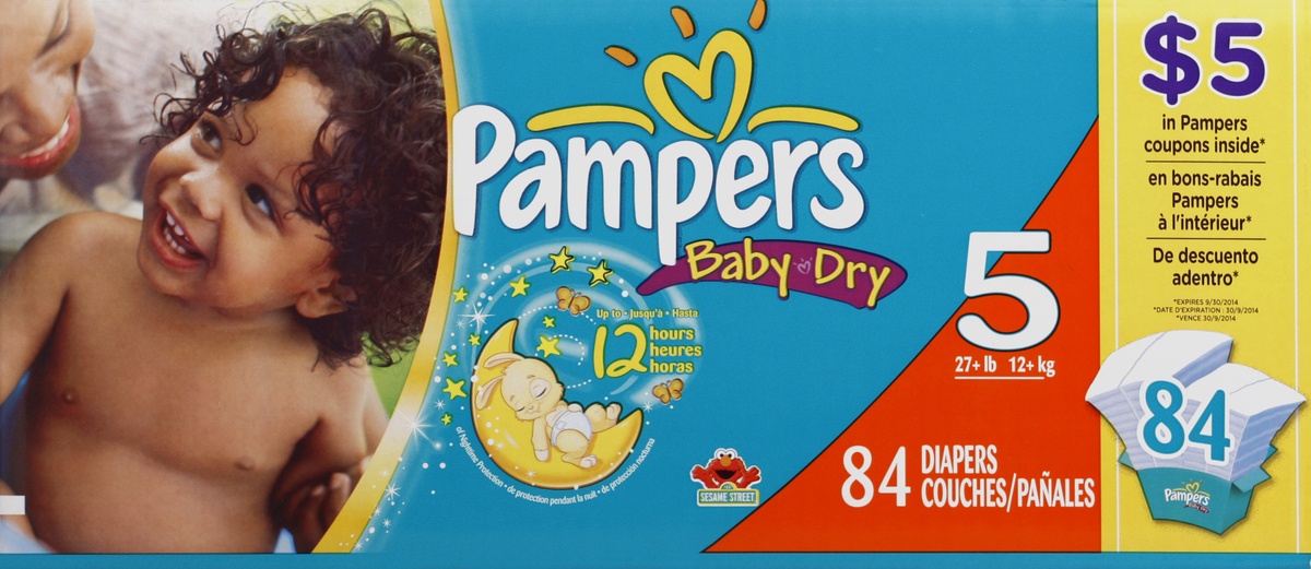 slide 5 of 7, Pampers Diapers , 84 ct