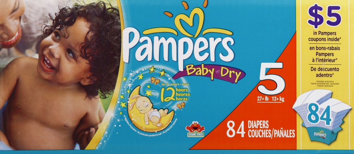 slide 6 of 7, Pampers Diapers , 84 ct