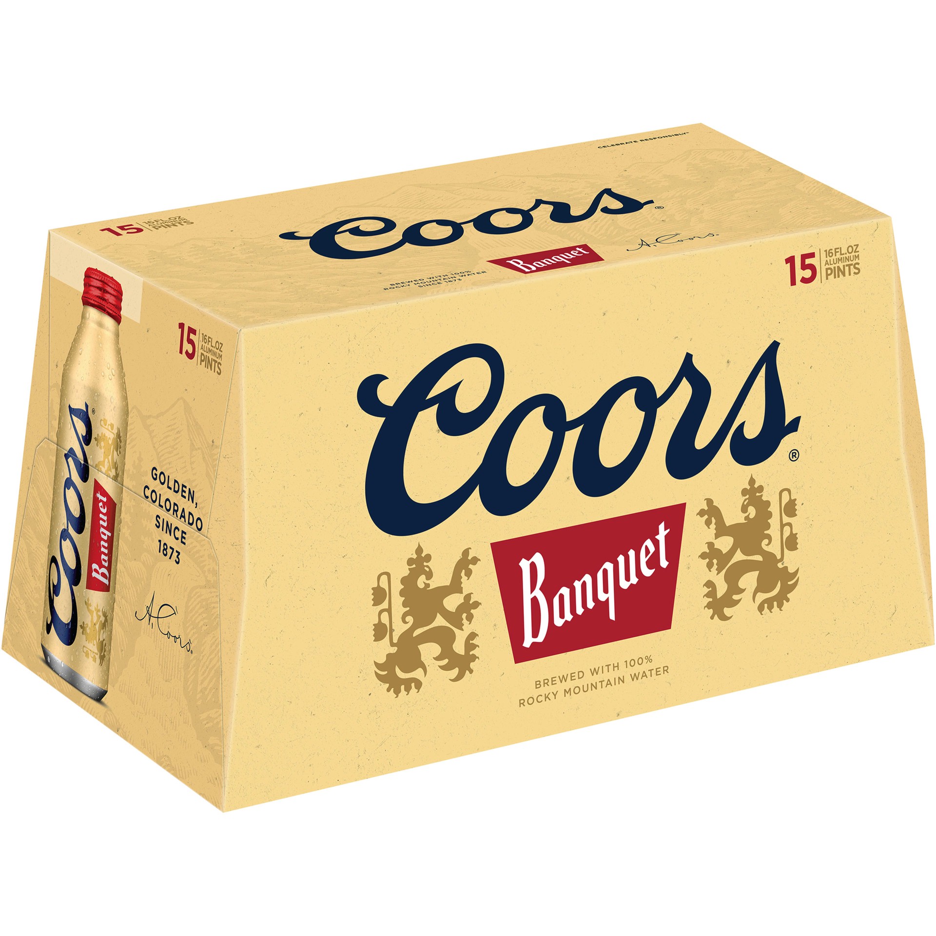 slide 3 of 5, Coors Brisk and satisfying with a subtle sweetness and malty refreshment, Coors Banquet Lager Beer is a golden lager beer with 5% ABV., 15 ct; 16 oz