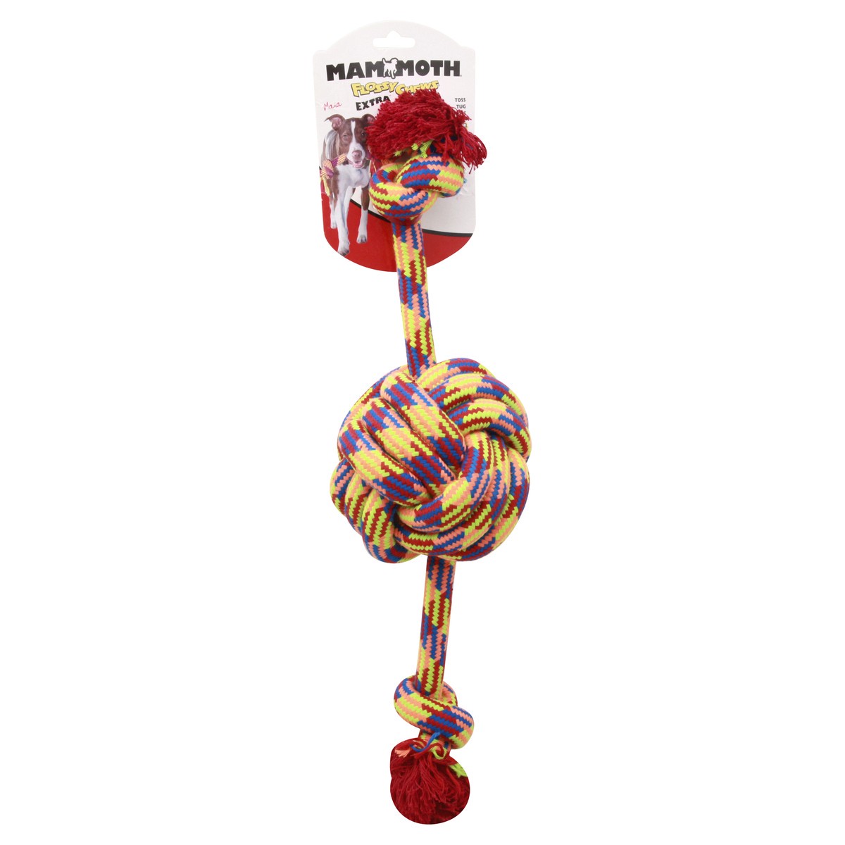 slide 7 of 9, Mammoth Flossy Chews Extra Large Monkey Fist Ball with Rope Ends 1 ea, 1 ct