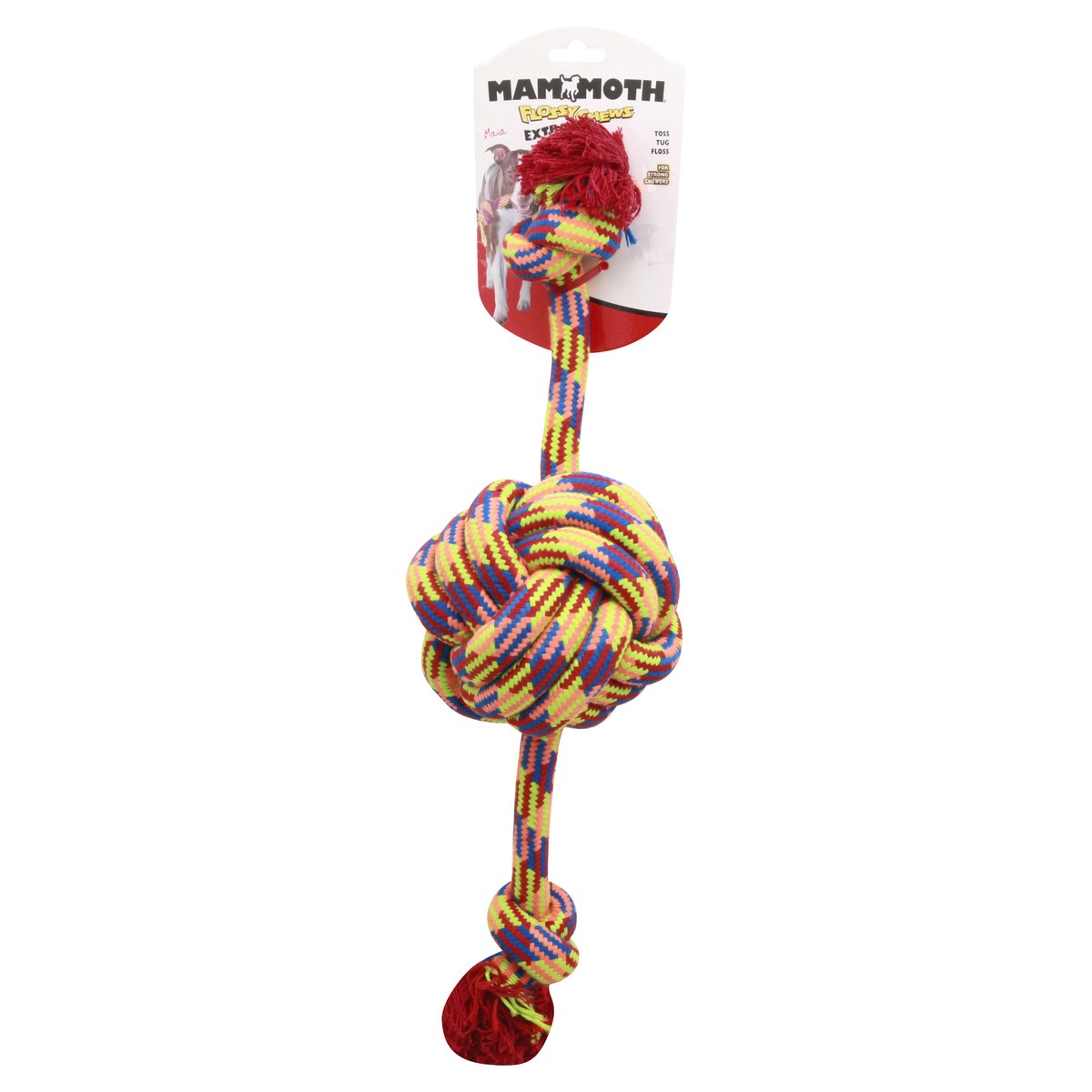 slide 4 of 9, Mammoth Flossy Chews Extra Large Monkey Fist Ball with Rope Ends 1 ea, 1 ct