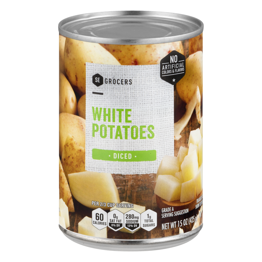 slide 1 of 1, SE Grocers White Potatoes Diced, 15 oz