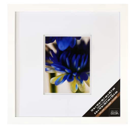 slide 1 of 3, Gallery White Square Wall Frame With Double Mat By Studio Decor, 8 in x 10 in mat