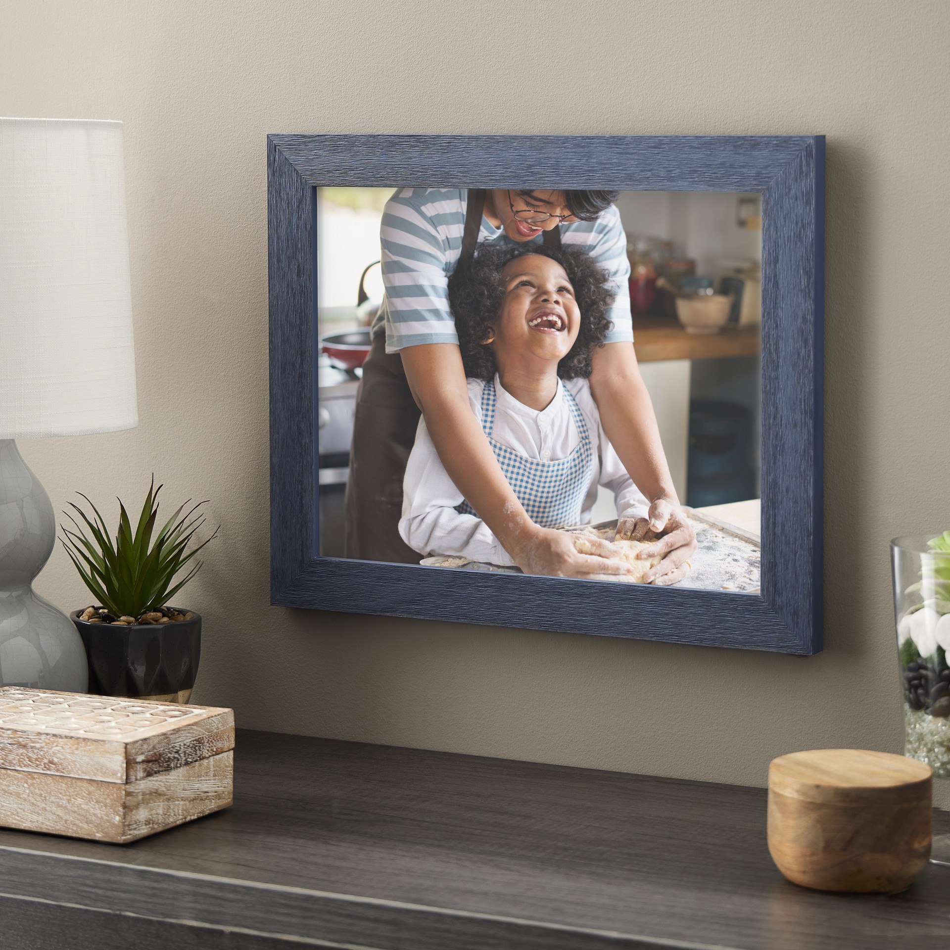 slide 2 of 6, Home Distressed Blue Frame By Studio Decor, 11 in x 14 in