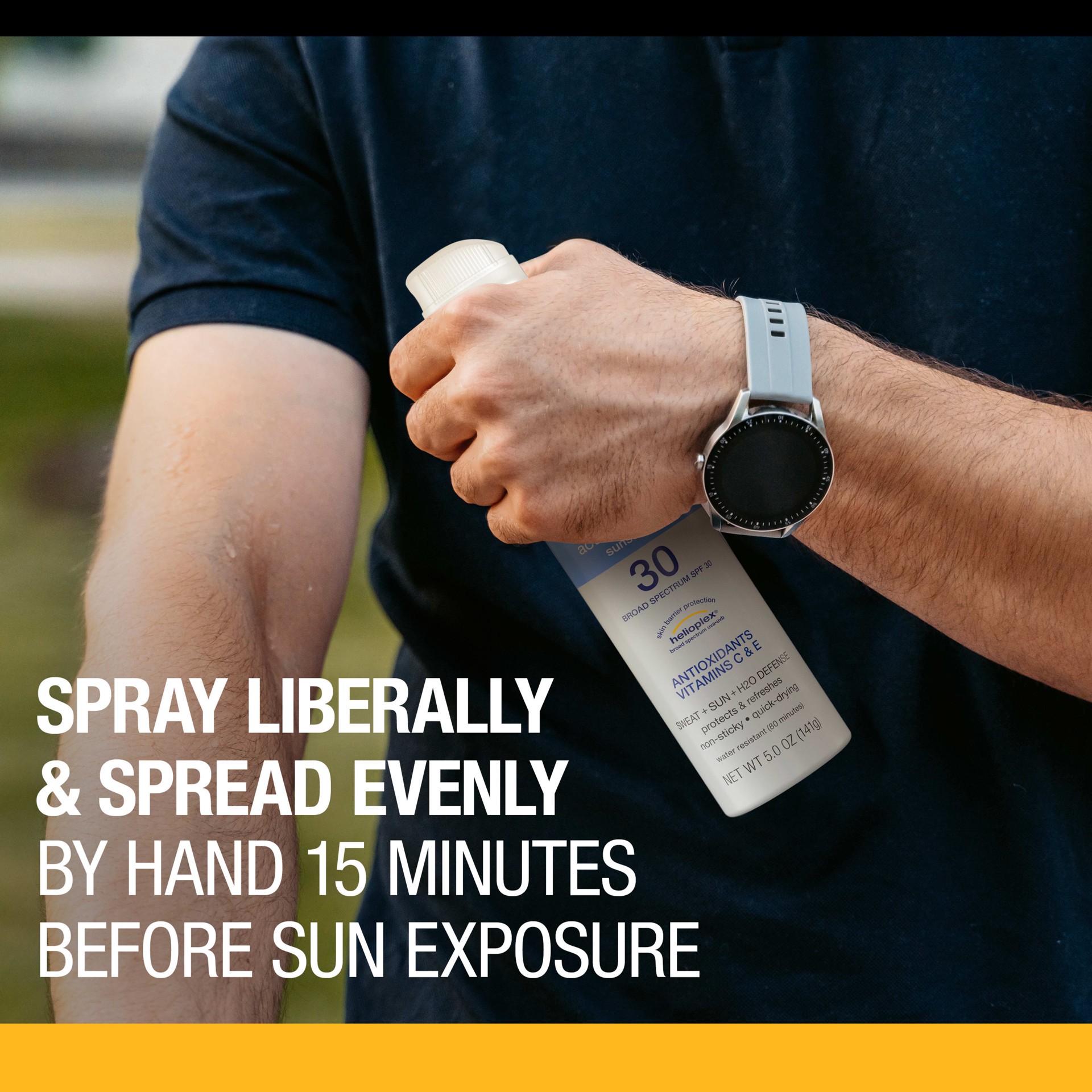 slide 5 of 9, Neutrogena Sport Active Defense with Broad Spectrum SPF 30 Sunscreen Spray, 5.0 Oz, 5 oz