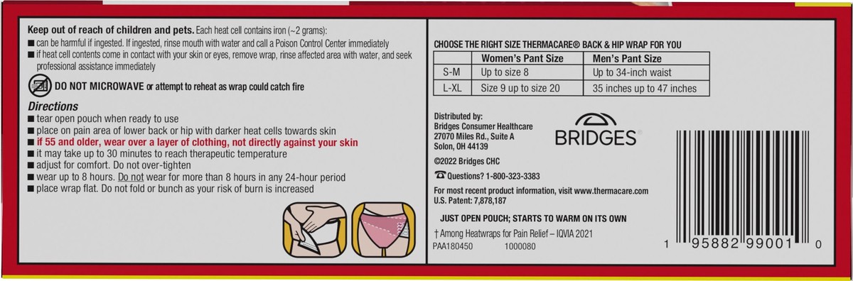 slide 4 of 7, Thermacare Pain Relief Patch Small & Mediumium Lower Back & Hip, 3 ct