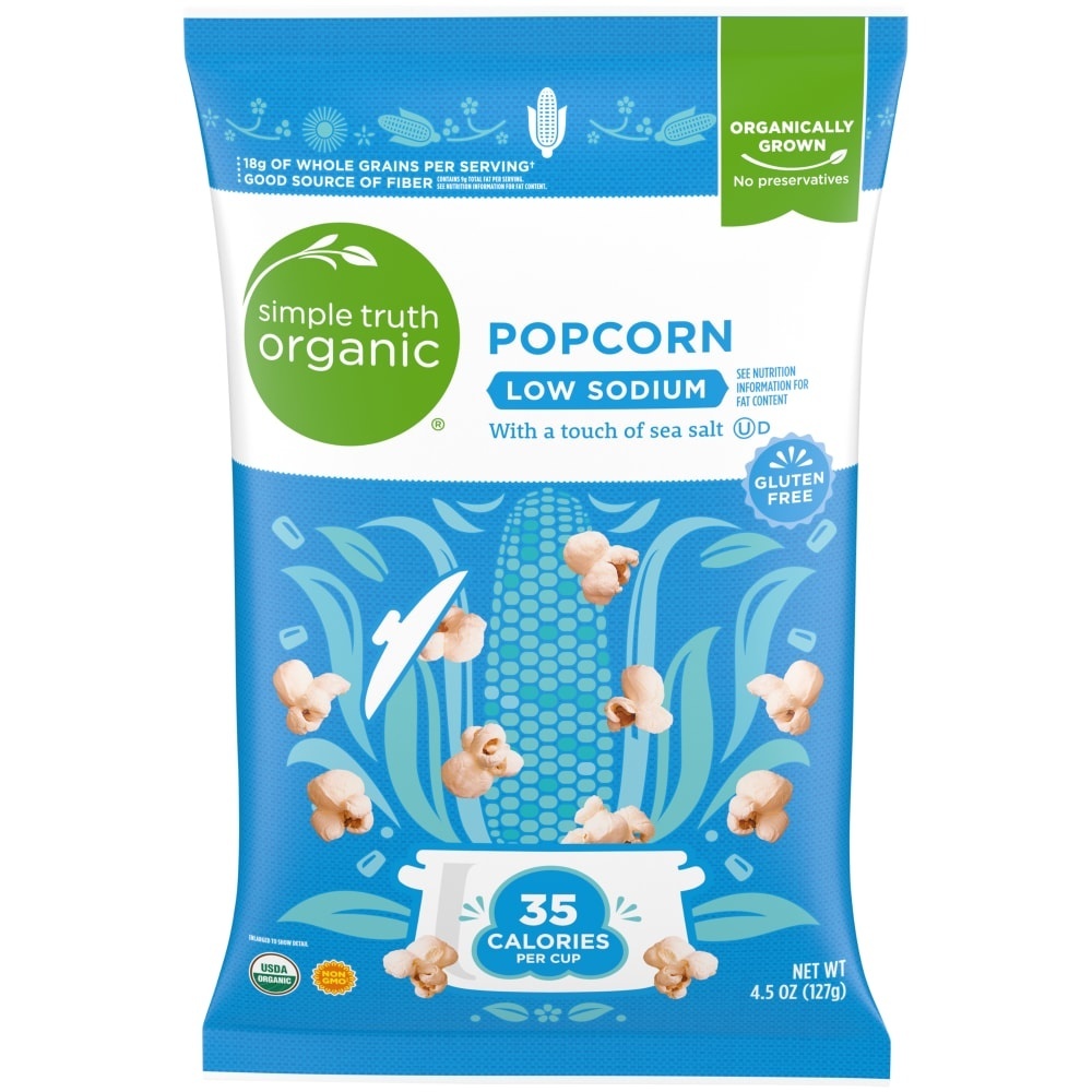 slide 1 of 1, Simple Truth Organic Low Sodium Popcorn, 4.5 oz