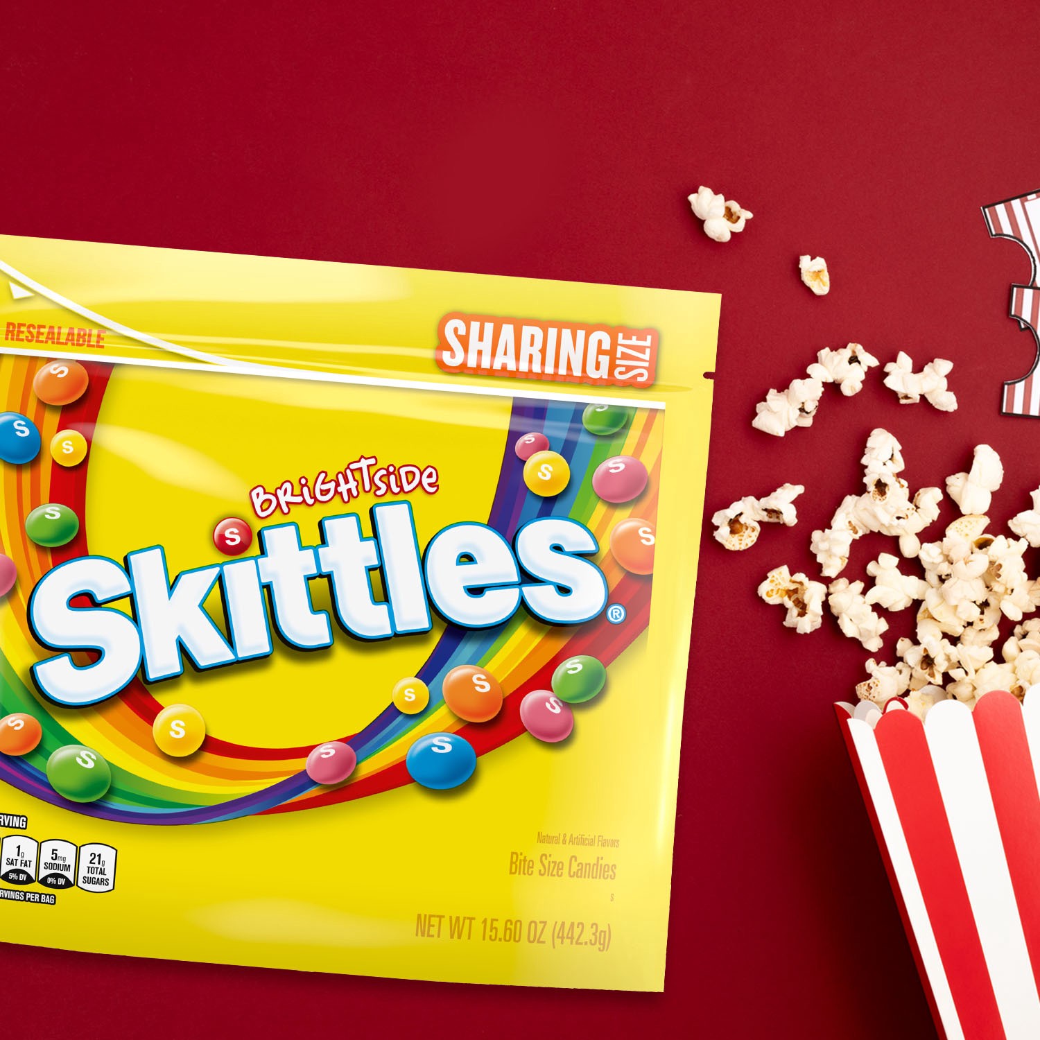 slide 5 of 8, SKITTLES Brightside Chewy Candy, Sharing Size, 15.6 oz Bag, 15.6 oz