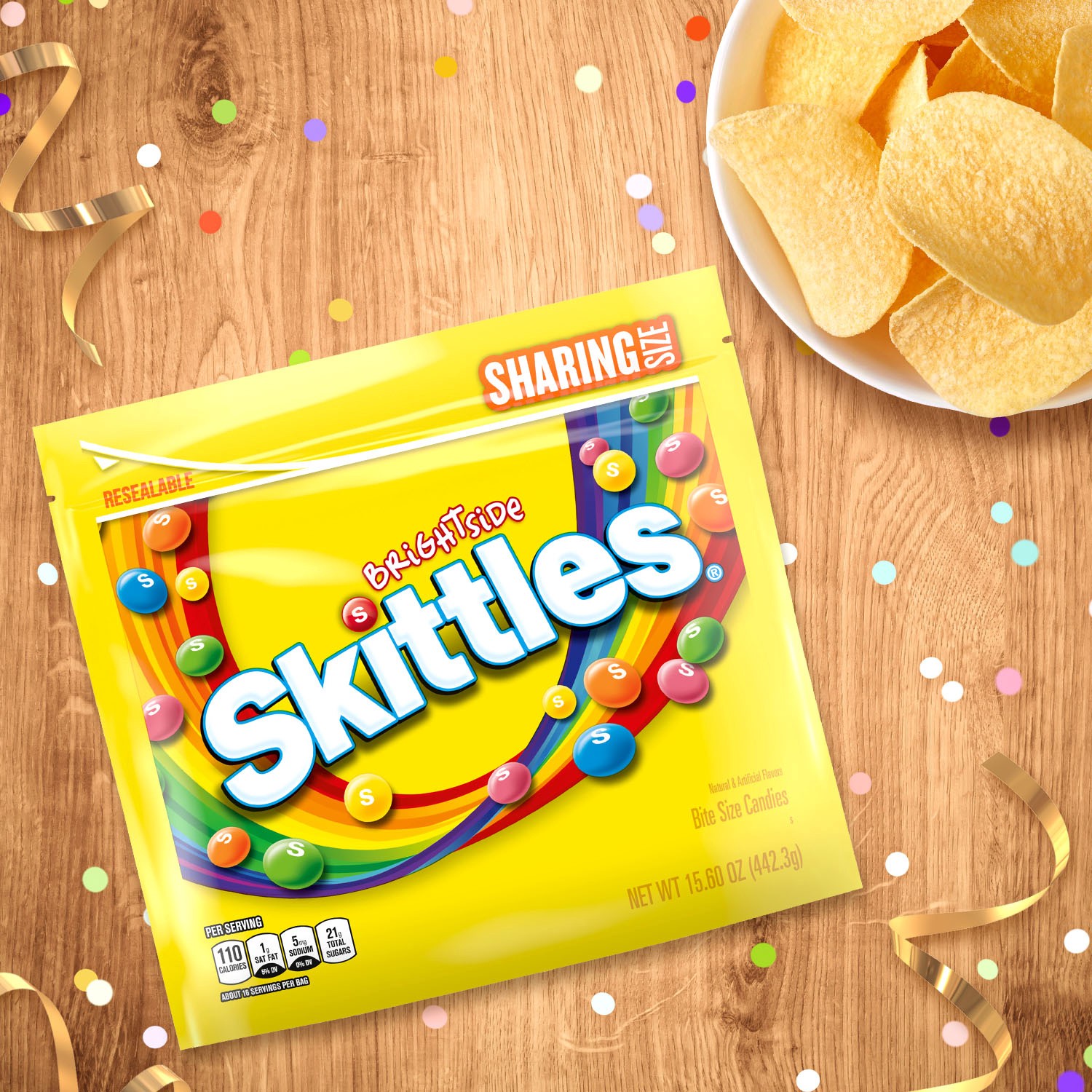 slide 6 of 8, SKITTLES Brightside Chewy Candy, Sharing Size, 15.6 oz Bag, 15.6 oz