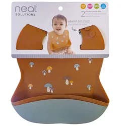 NEAT SOLUTIONS Neat Sol 2pk Print And Solid Silicone Bib Set Sc292m