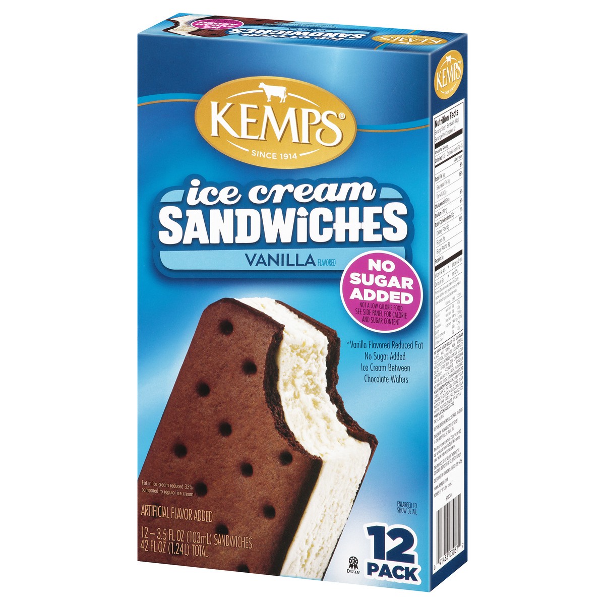 slide 5 of 13, Kemps Vanilla Ice Cream Sandwiches, No Sugar Added, 12 ct