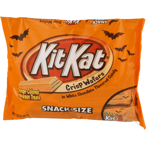slide 3 of 9, KIT KAT Orange-Colored Halloween Treats Snack Size Candy, 10.29 oz