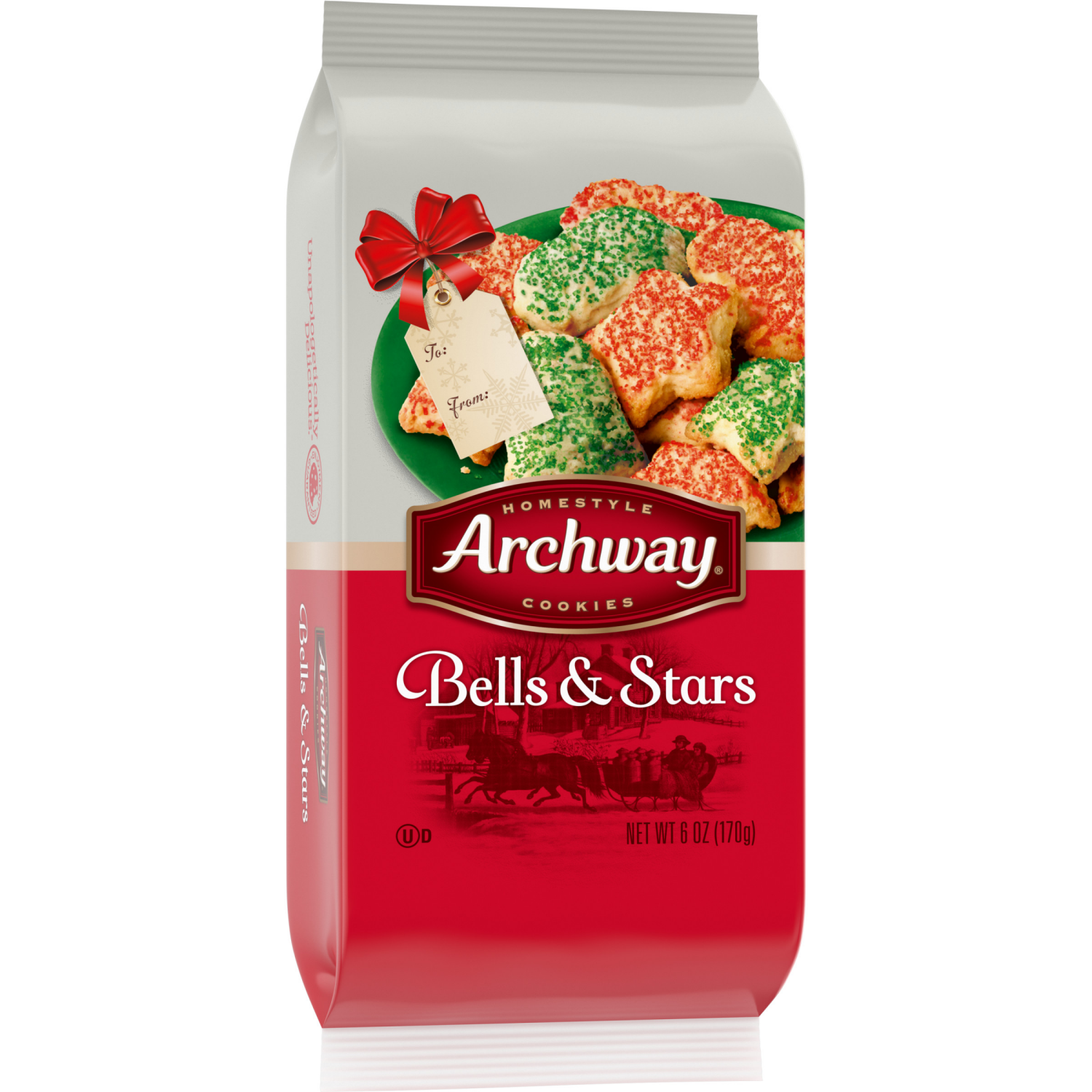 slide 5 of 5, Archway Cookies Bells and Stars Holiday Cookies, 6.000 oz