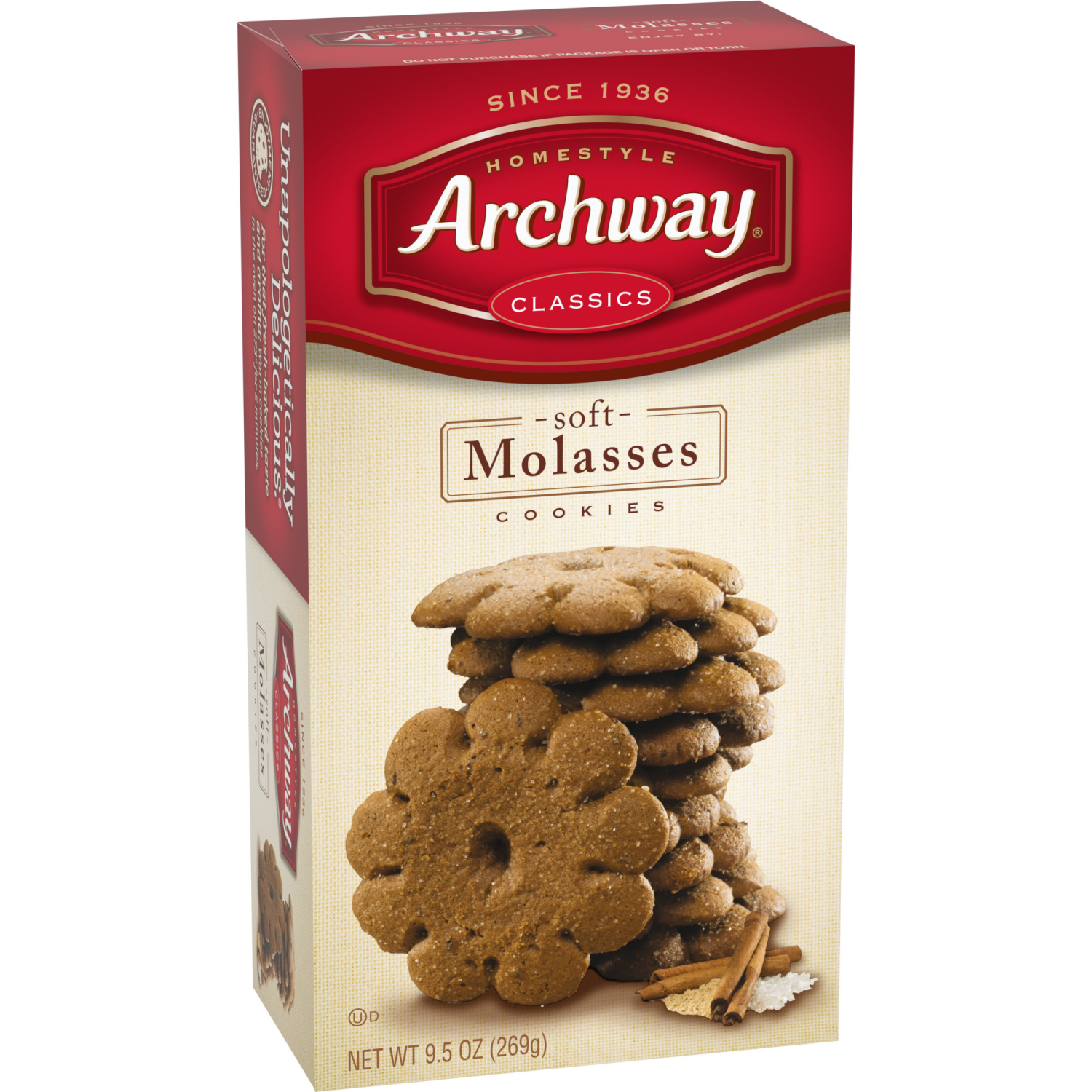 slide 4 of 4, Archway Cookies Molasses Classic Soft Cookies, 9.5 oz