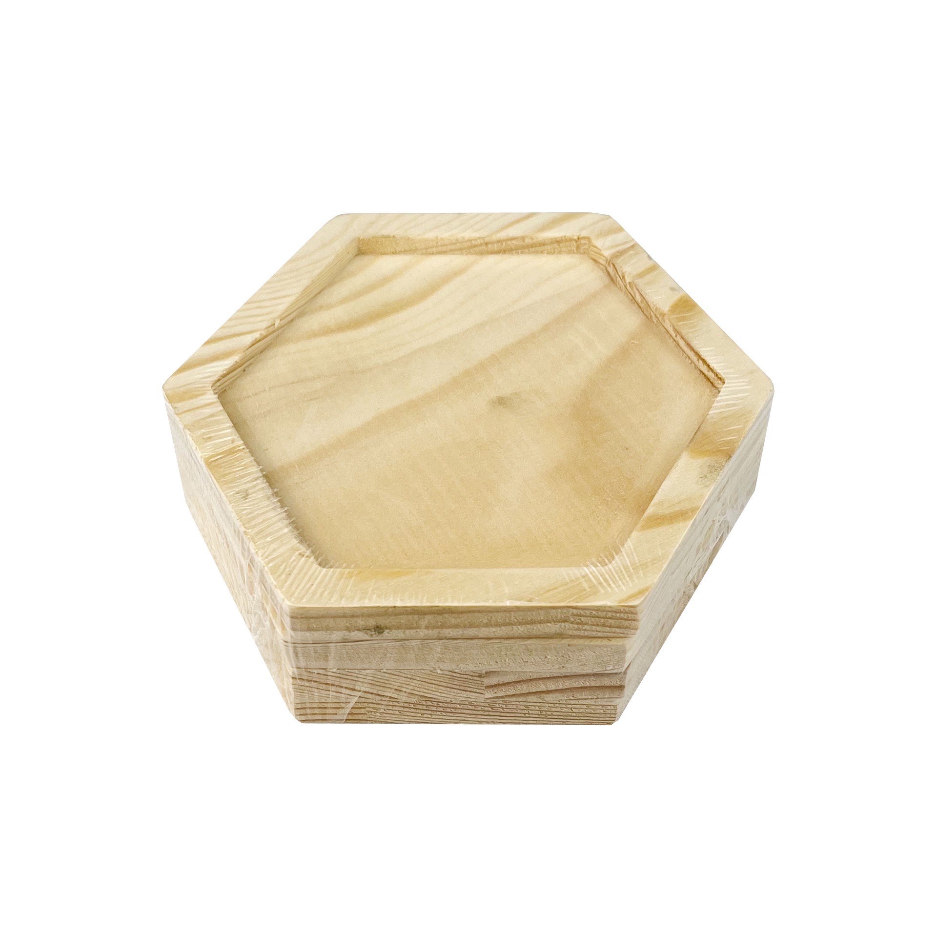 slide 3 of 4, Hexagon Welled Pinewood Coasters, 4ct. By Make Market, 4 ct