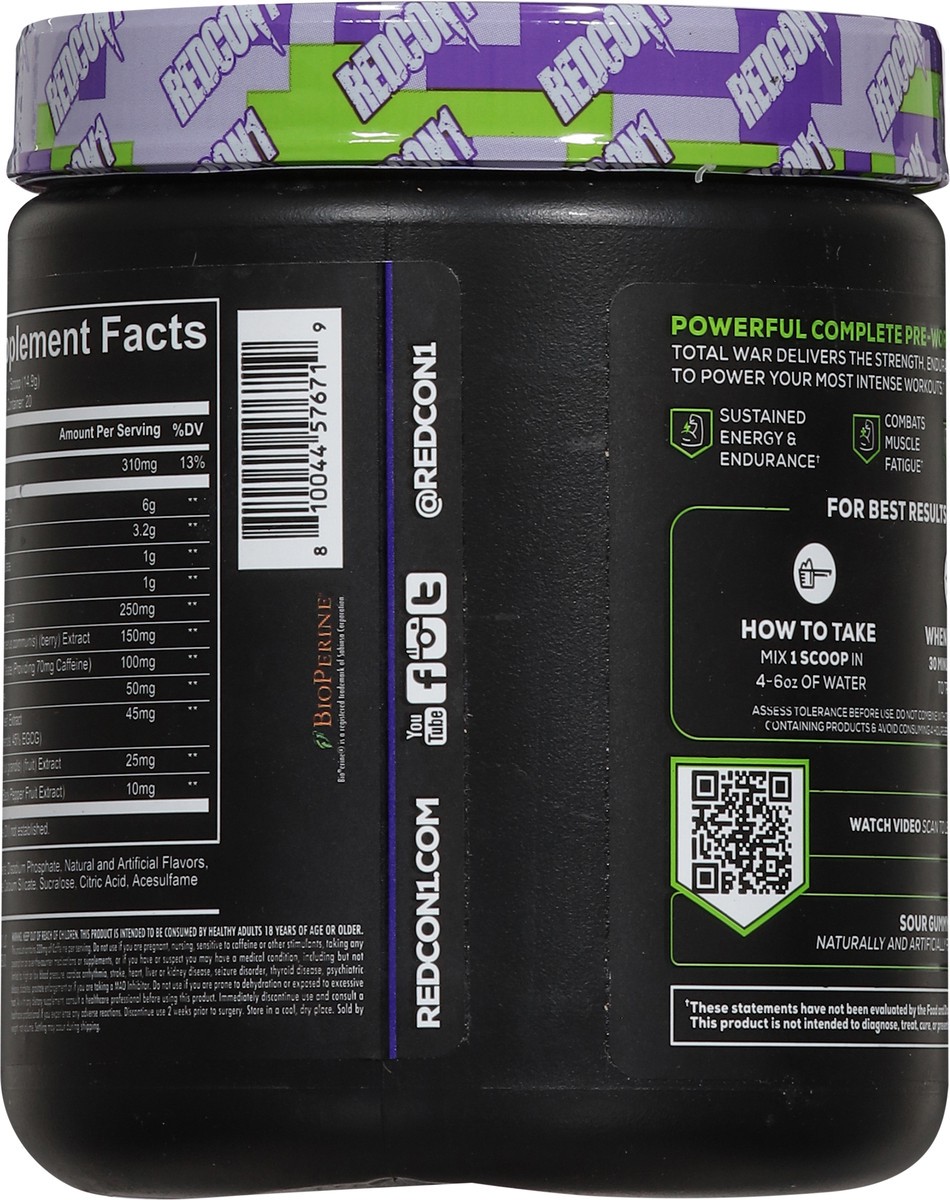 slide 11 of 14, Redcon1 Total War Sour Gummy Bear Pre-Workout 10.51 oz, 10.51 oz