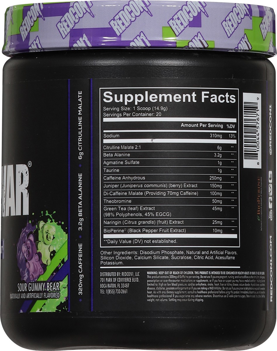 slide 2 of 14, Redcon1 Total War Sour Gummy Bear Pre-Workout 10.51 oz, 10.51 oz