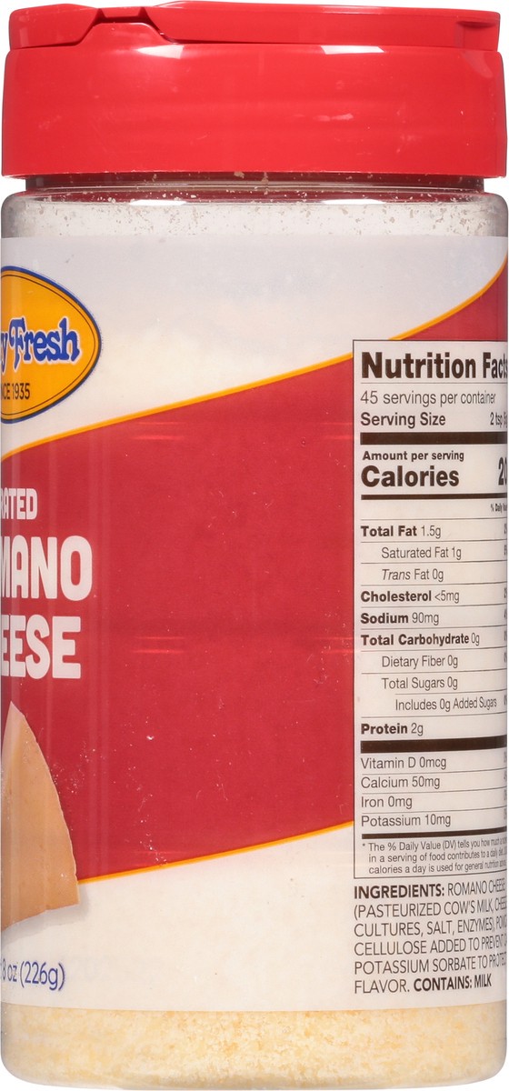 slide 8 of 13, Dairy Fresh Romano Grated Cheese 8 oz, 8 oz